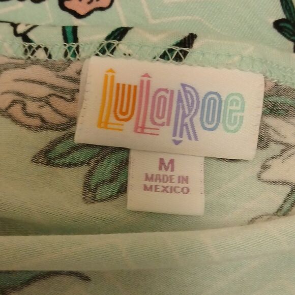 LULAROE Floral Sleeveless Dress Elastic Waist Size M. Mint Green - Picture 6 of 7